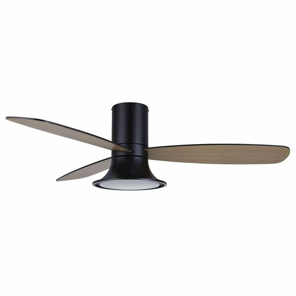 Brillo Flusso 52&apos; Matte Black Light with Remote Ceiling Fan BR2771571